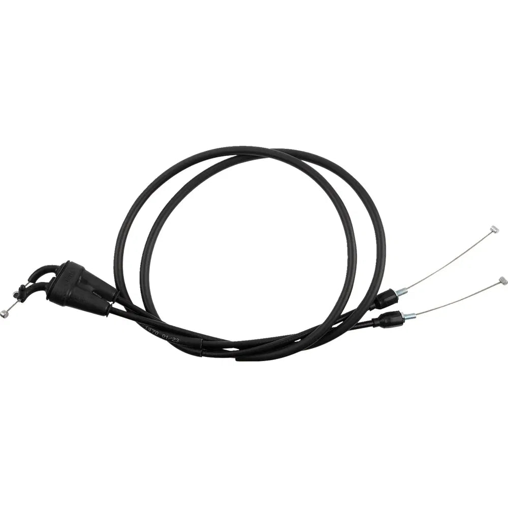 Cable del acelerador de vinilo negro.