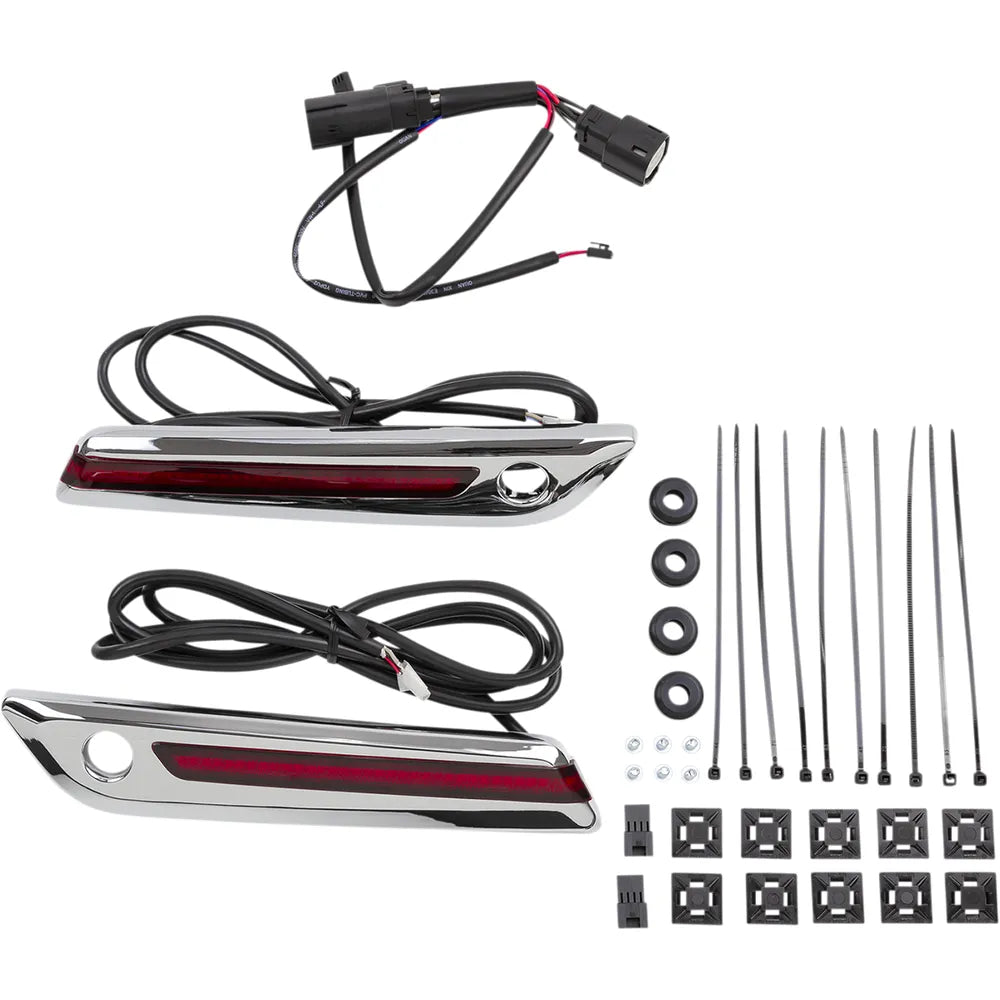 Hinge Cover - Red/Chrome