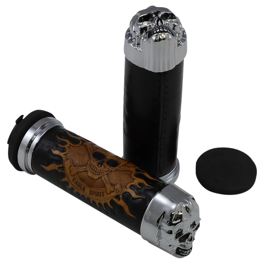 Puños Skull de 1" - Cromo