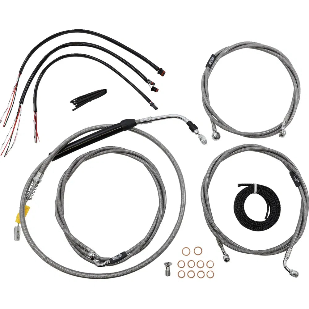 Kit completo de cable de manillar/línea de freno trenzado de acero inoxidable — kit de cables