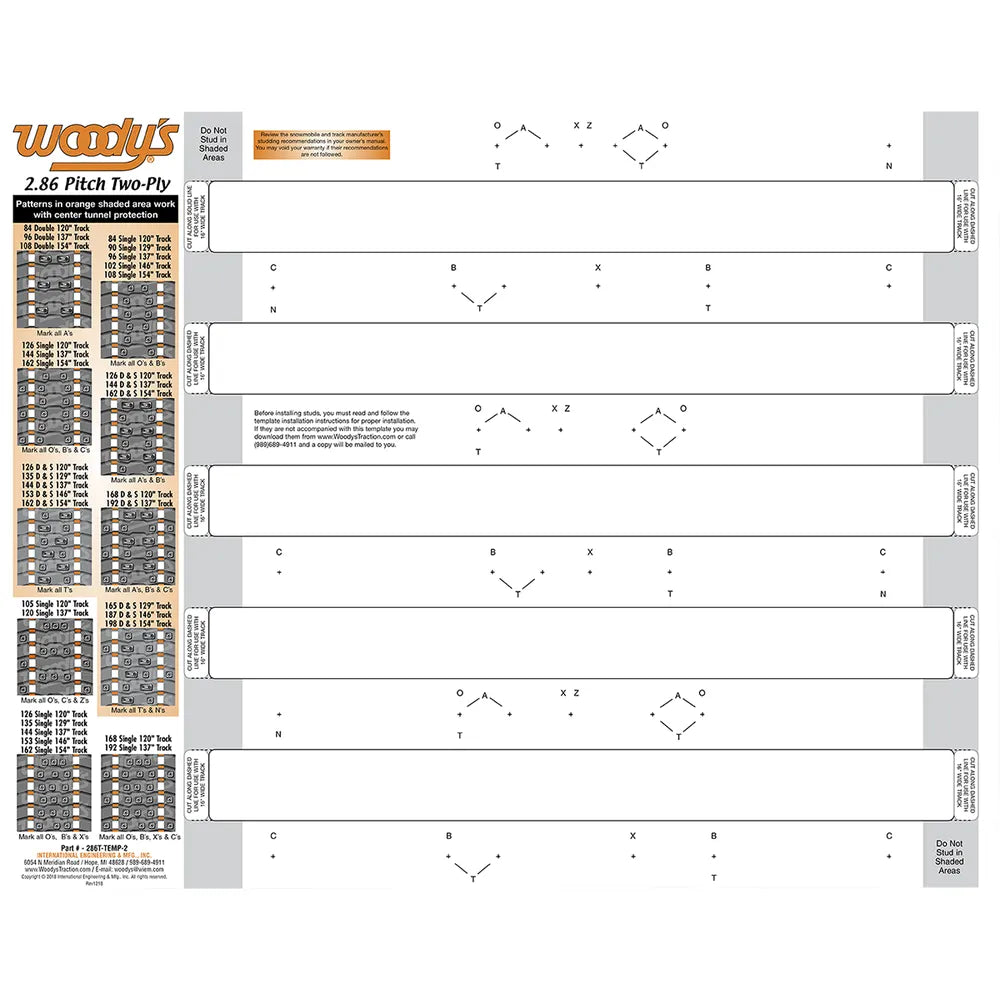 Template 2.86 Pitch 2-Ply Track