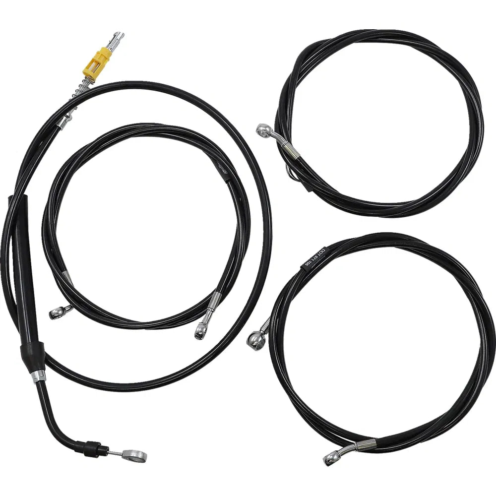 Kit completo de cable de manillar/línea de freno trenzado de vinilo negro