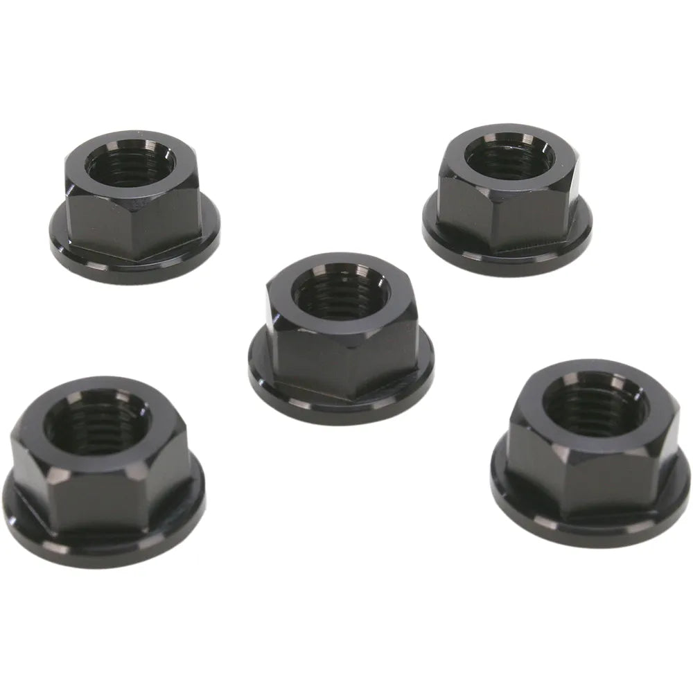 Aluminum Sprocket Nuts - Black - 10 mm x 1.25