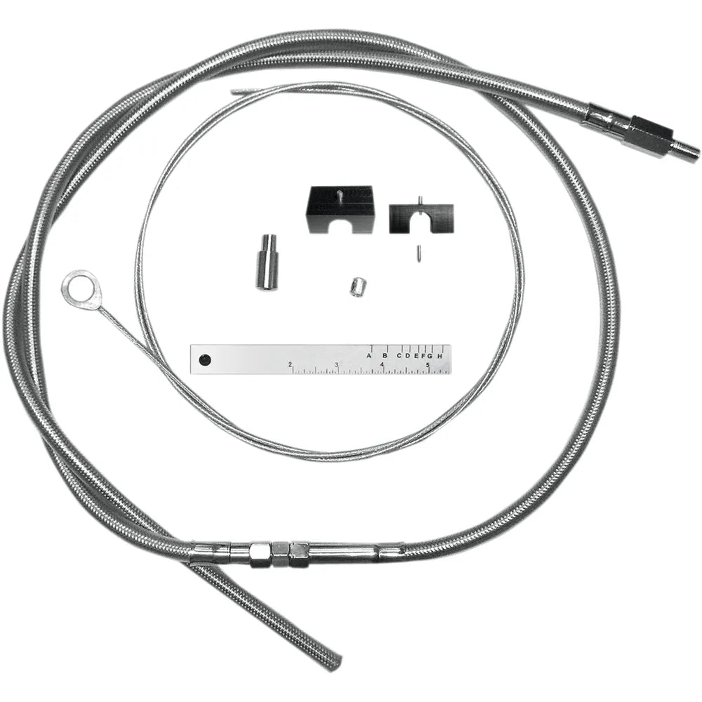 BYO™ Build Your Own™ Juego de cables de embrague - 80" - Sportster/Touring/Trike - Acero inoxidable trenzado