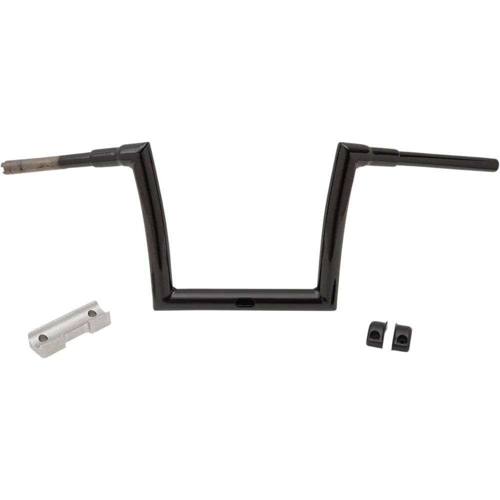 Gloss Black 1-1/2" Touring Strip Handlebar with 10" Rise