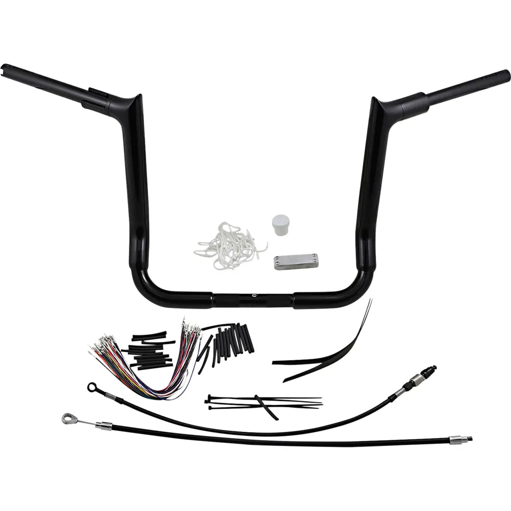 14" Black 1-1/2" Pointed Top Handlebar Kit