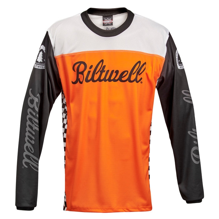 Playera manga larga Biltwell Good Times - naranja/negro/blanco