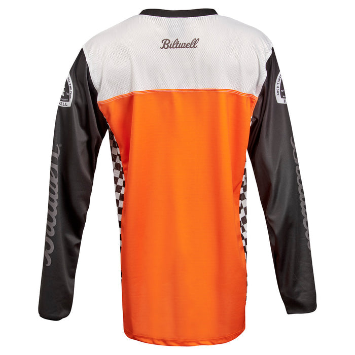 Playera manga larga Biltwell Good Times - naranja/negro/blanco
