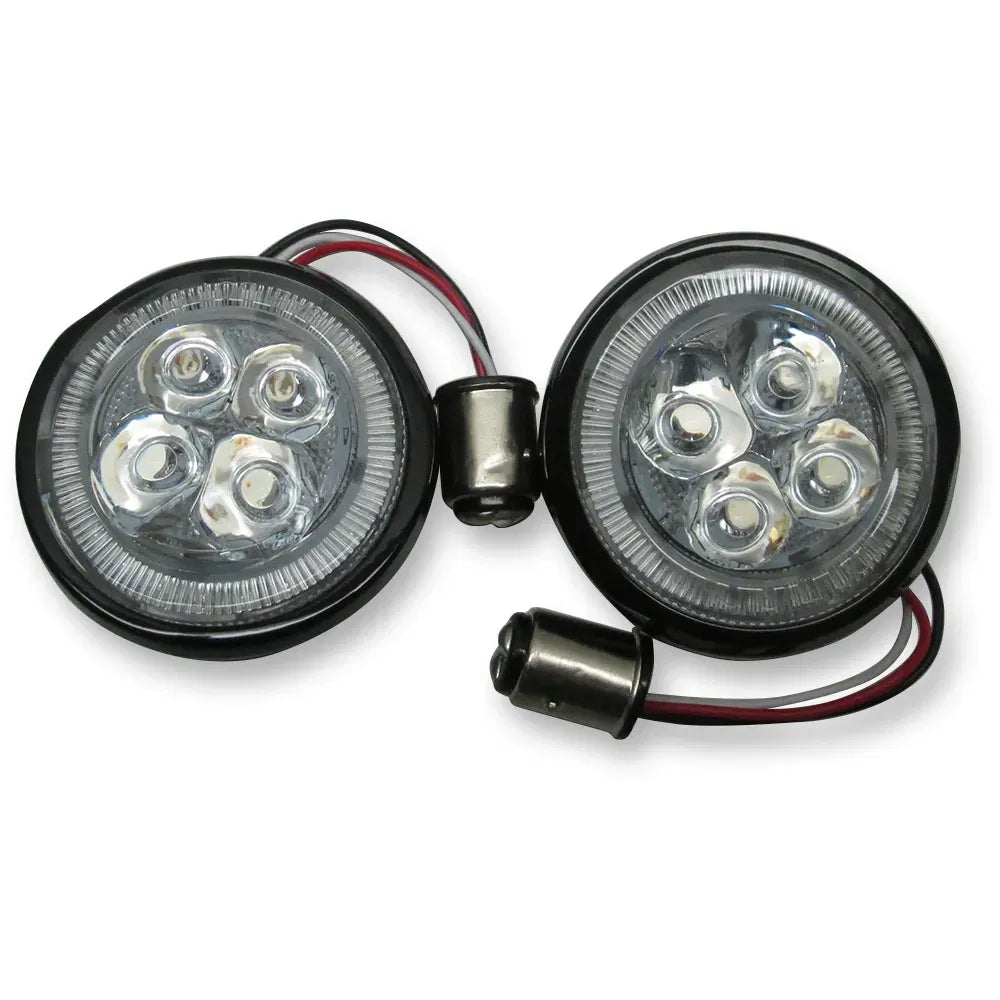 Rear Signal Light Inserts - Black - Red Lens
