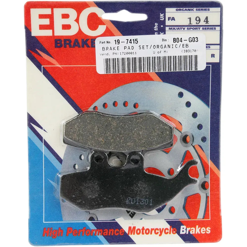 Organic Brake Pads - FA194