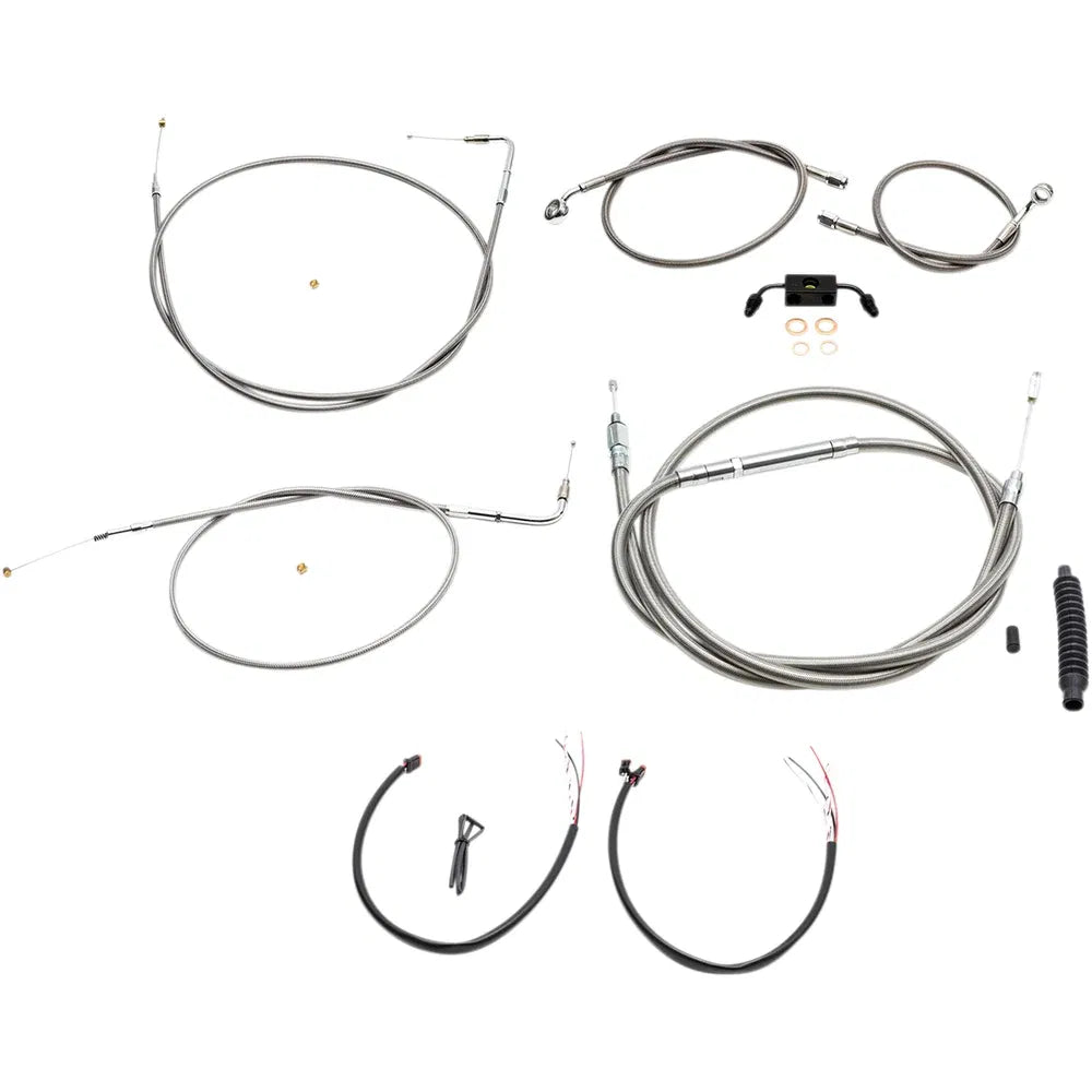 Kit completo de cable de manillar/línea de freno trenzado de acero inoxidable — kit de cables