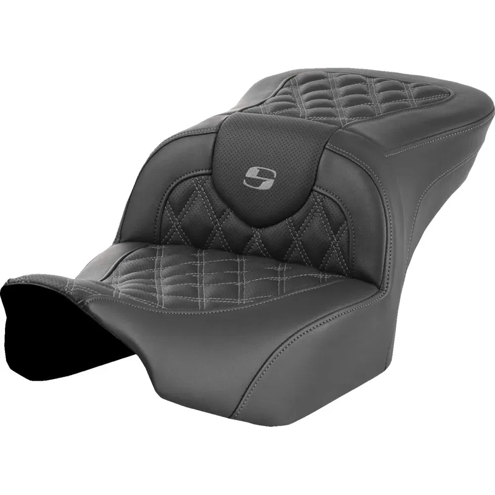 Asiento Roadsofa™ con costura de celosía - Asiento Roadsofa™ - sin respaldo - Costura de celosía gris - FLTR/FLHX '23-'24