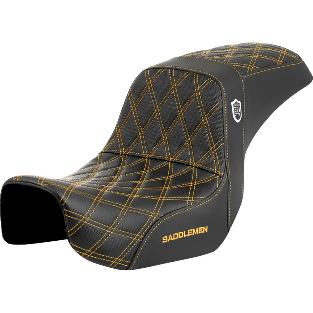 Asiento Pro Series SDC Performance Grip - Asiento Pro Series SDC Performance - Fibra de carbono/agarre lumbar - Costura dorada - Dyna '06-'17