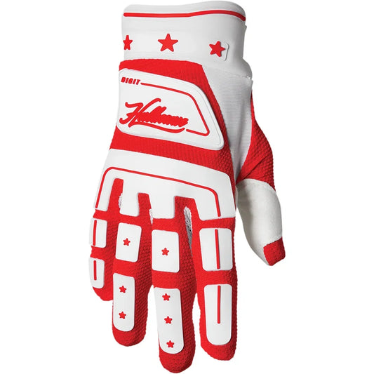 Guantes hallman digit blanco/rojo
