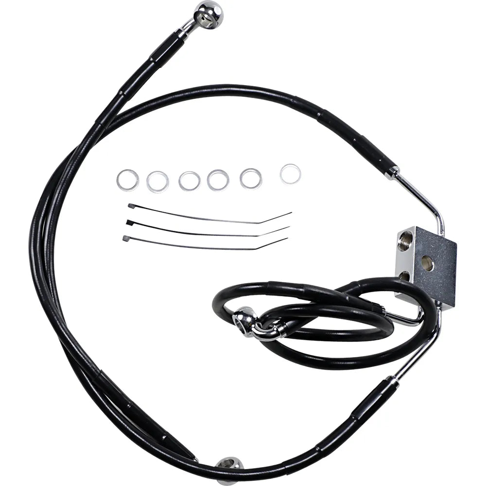 Brake Line - Front - Black - +6" - FXDF '12-'17