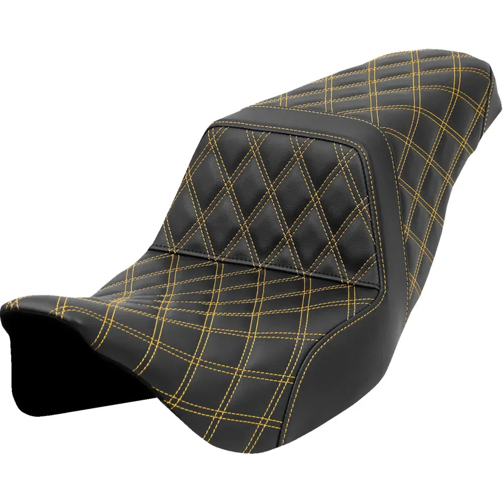 Asiento escalonado con puntada de celosía - Asiento escalonado - Puntada de celosía - Puntada dorada - FLH/FLT '08-'23