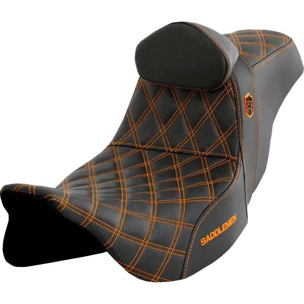 Asiento Pro Series SDC Performance Grip - Asiento Pro Series SDC Performance - con respaldo - Costura naranja - FLH/FLT '08-'25