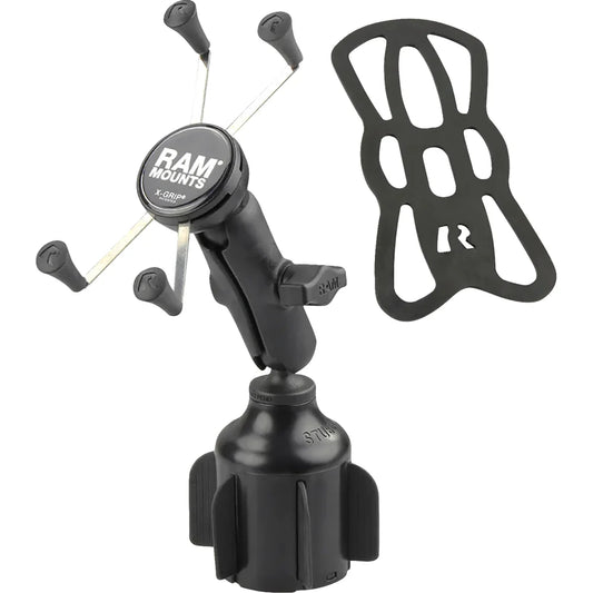 Soporte grande para teléfono x-grip® con base para portavasos stubby™
