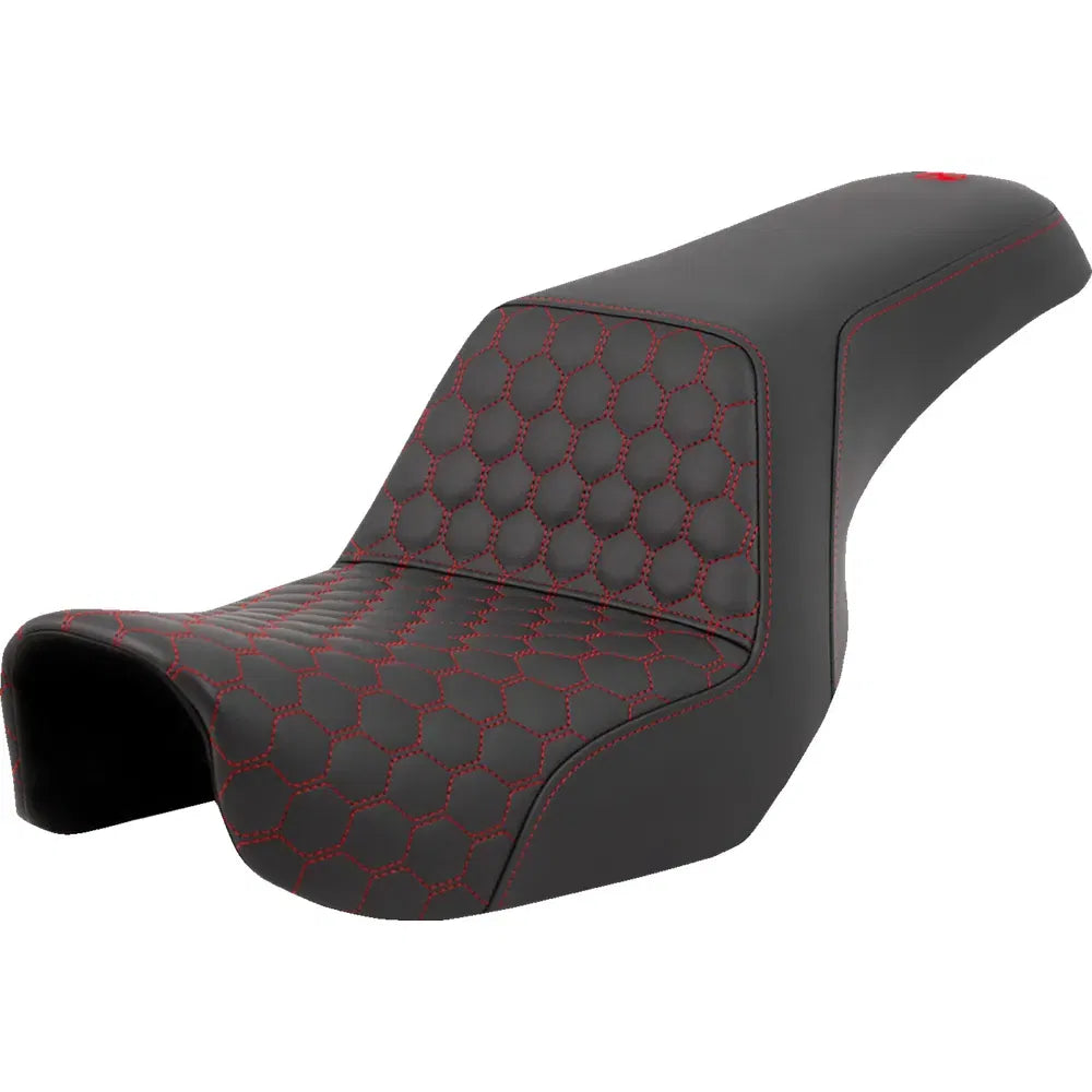 Asiento elevado tipo panal - Asiento elevado - Panal - Costuras rojas - Dyna '06-'17