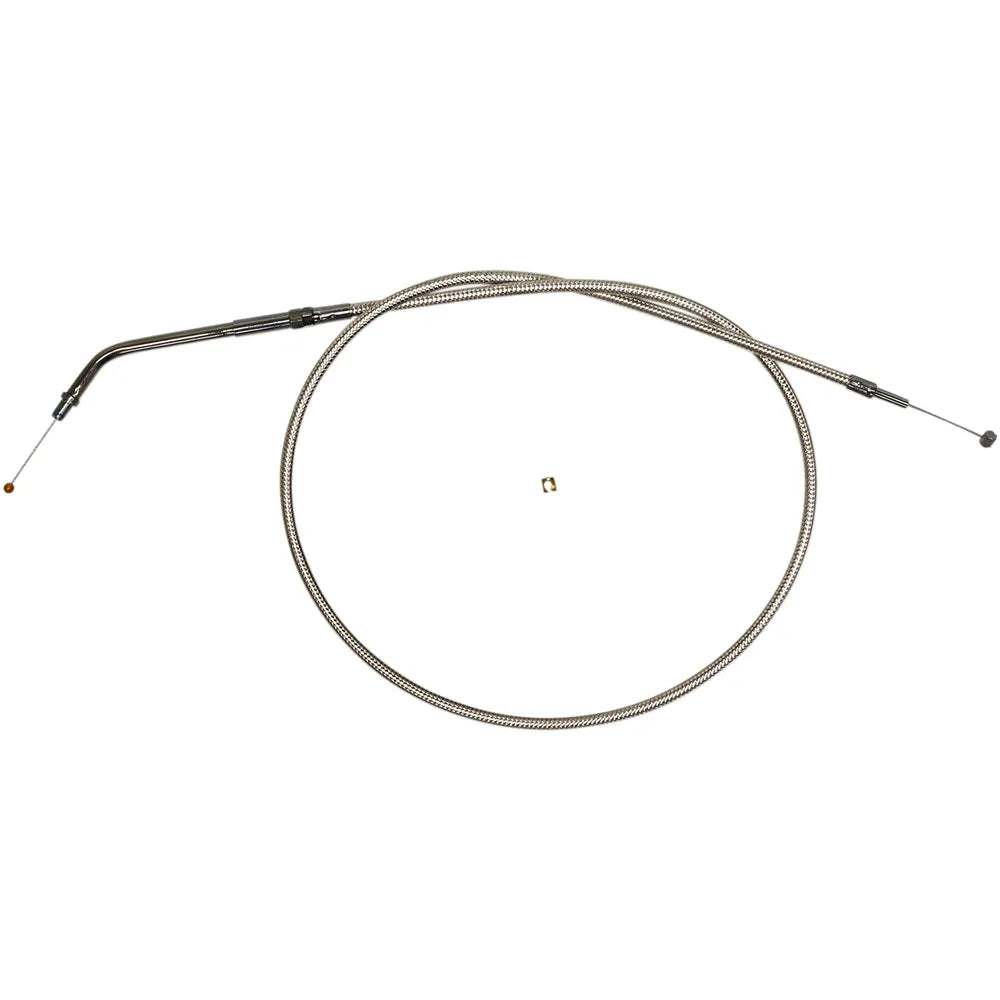 Cable de ralentí/acelerador trenzado de acero inoxidable pulido - Cable de acelerador trenzado de acero inoxidable pulido - 39-1/2"