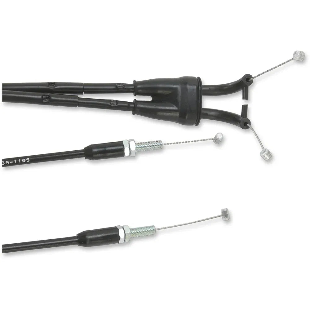 Cable del acelerador de vinilo negro.