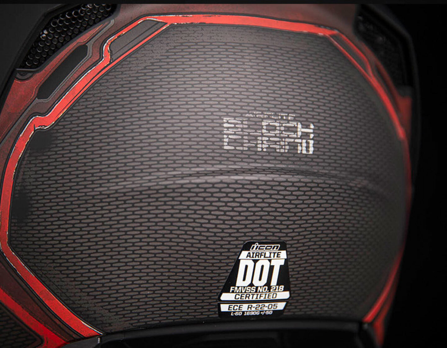 Casco ICON Airflite Blockchain - Rojo