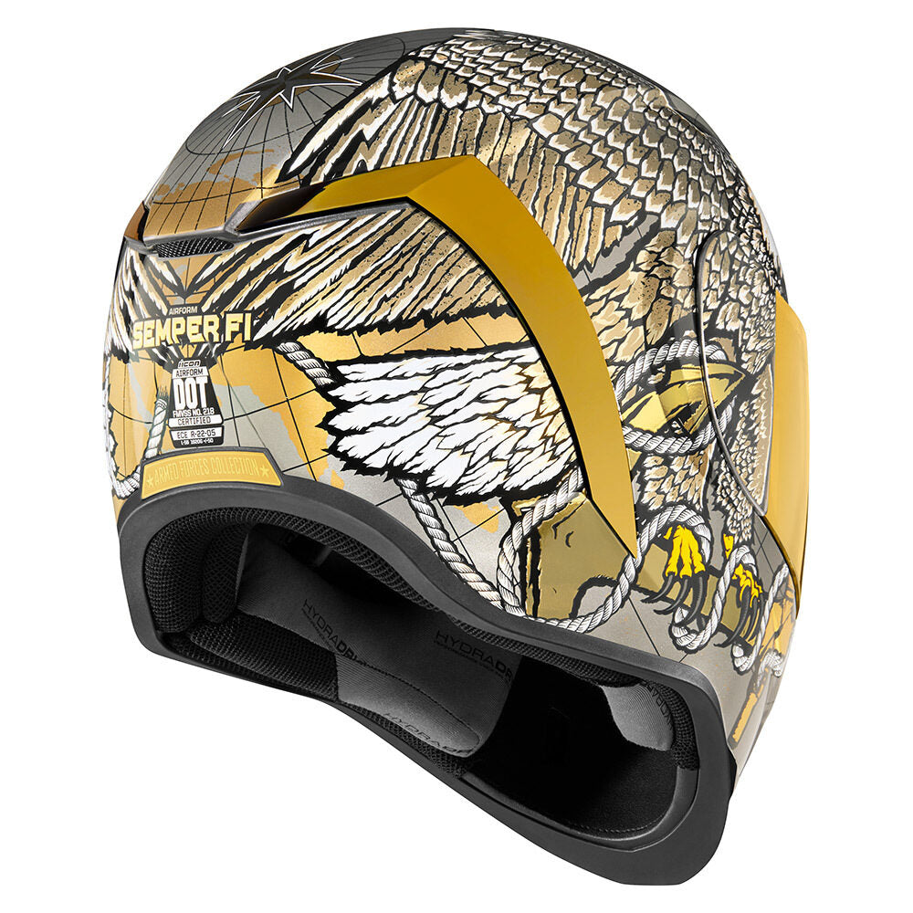 Casco ICON Airform Semper Fi - Dorado