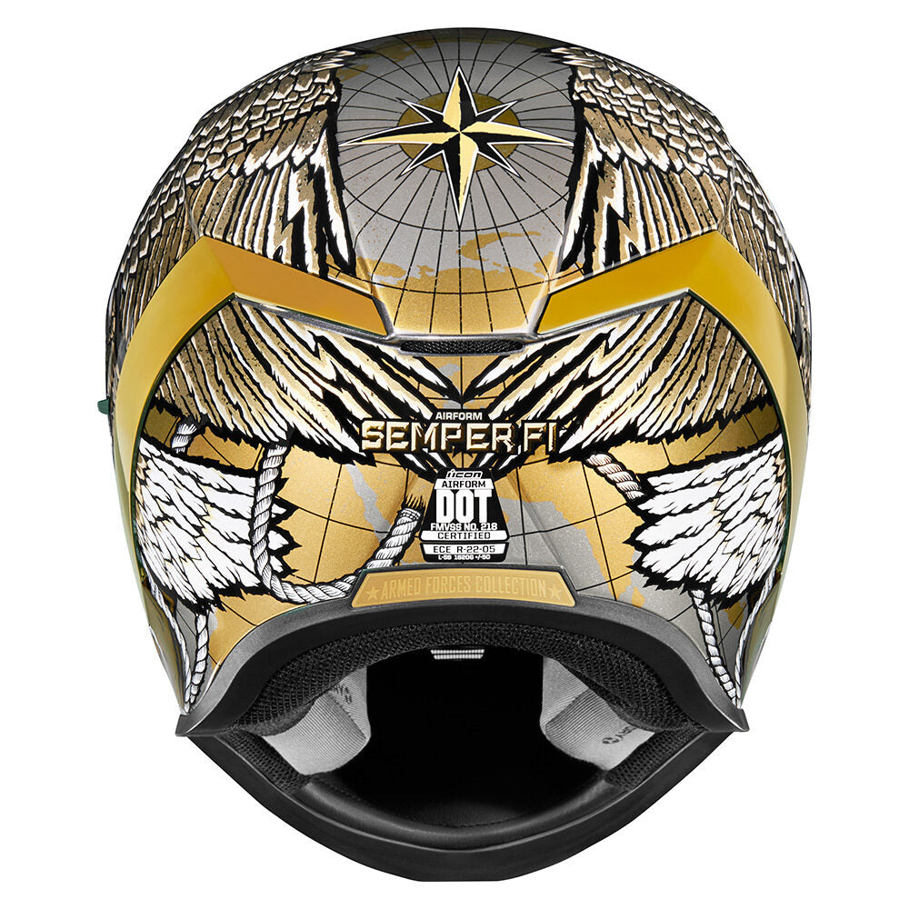 Casco ICON Airform Semper Fi - Dorado