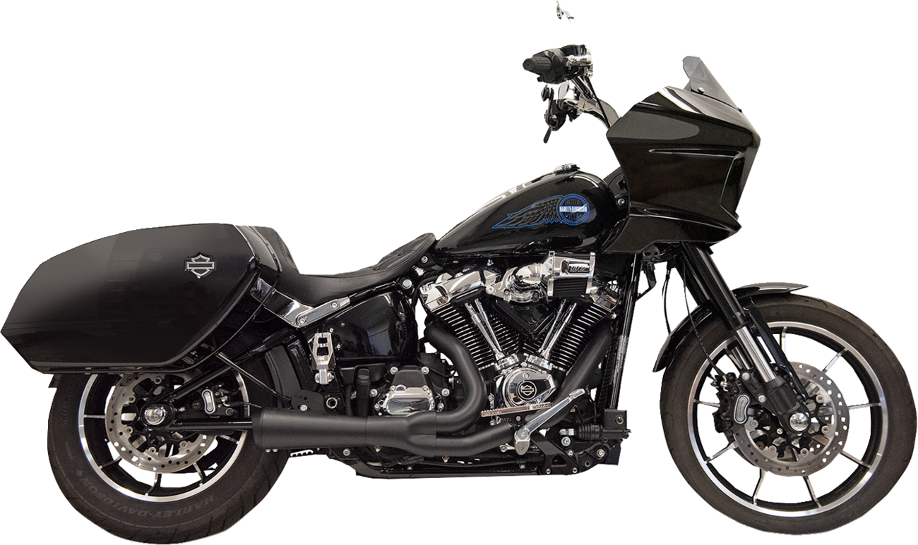 Sistema de escape Ripper 2 en 1 - Sistema de escape Ripper 2 en 1 con silenciador Megáfono - Corto - Negro - M8 Softail
