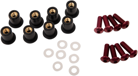 Kit de tornillos para parabrisas - Kit de tornillos para parabrisas - Rojo