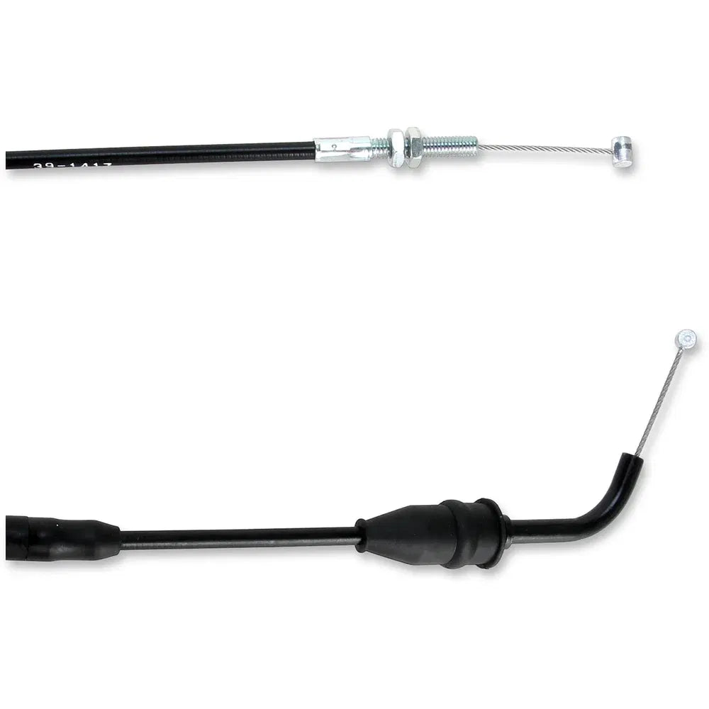 Cable del acelerador de vinilo negro.
