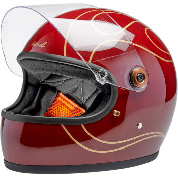Casco Biltwell Gringo S Flamas - Gloss Garnet Red