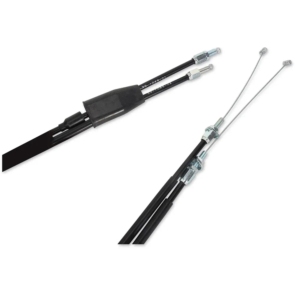 Cable del acelerador de vinilo negro.