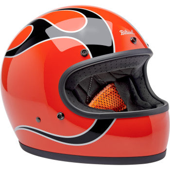 Casco Biltwell Gringo - Flames - Competition Orange