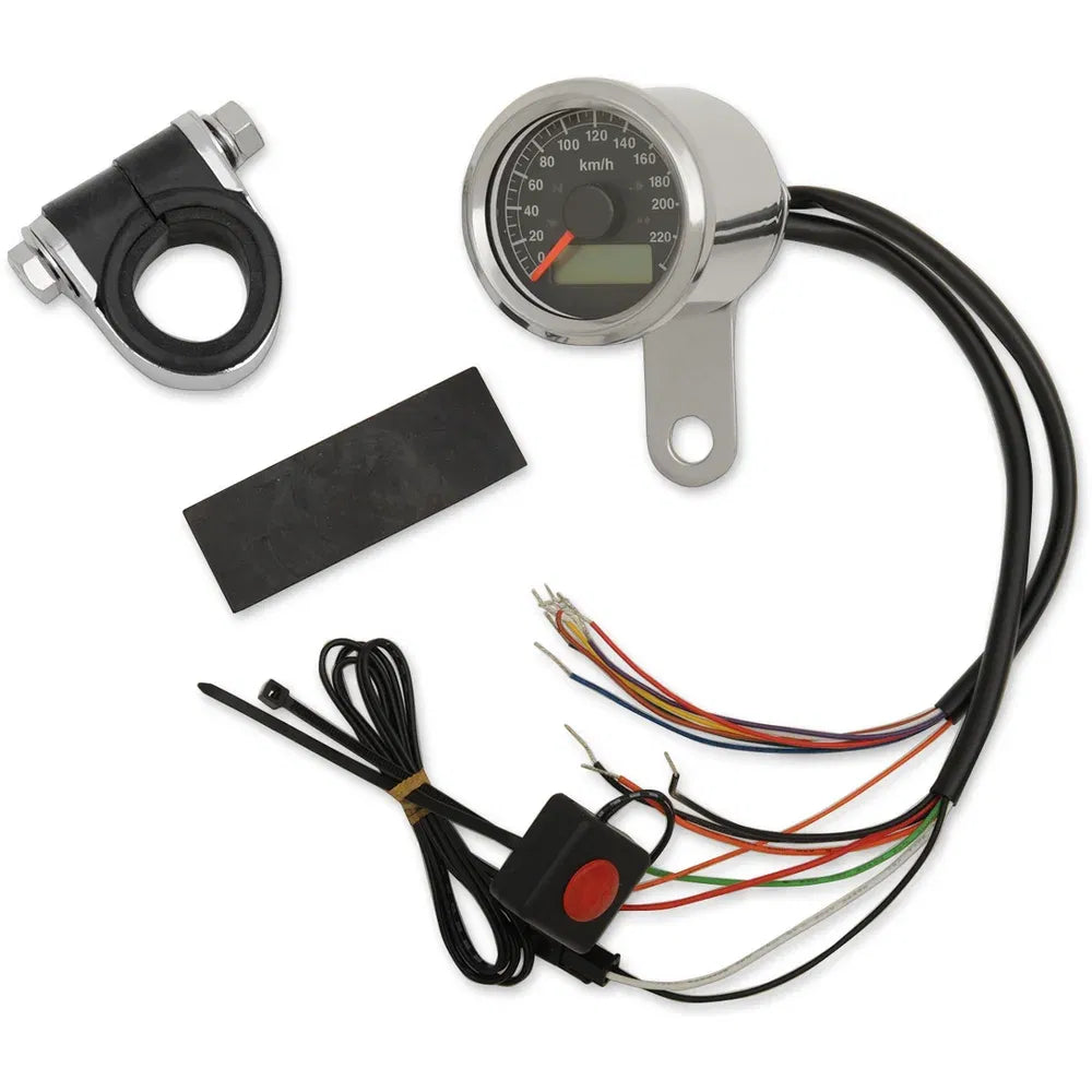 Mini velocímetro métrico programable de 1-7/8" con luces indicadoras