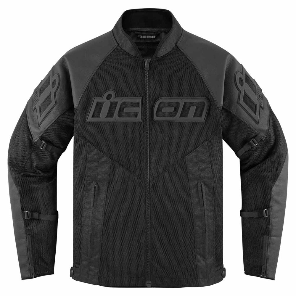Chamarra ICON de Cuero Mesh AF - Negra