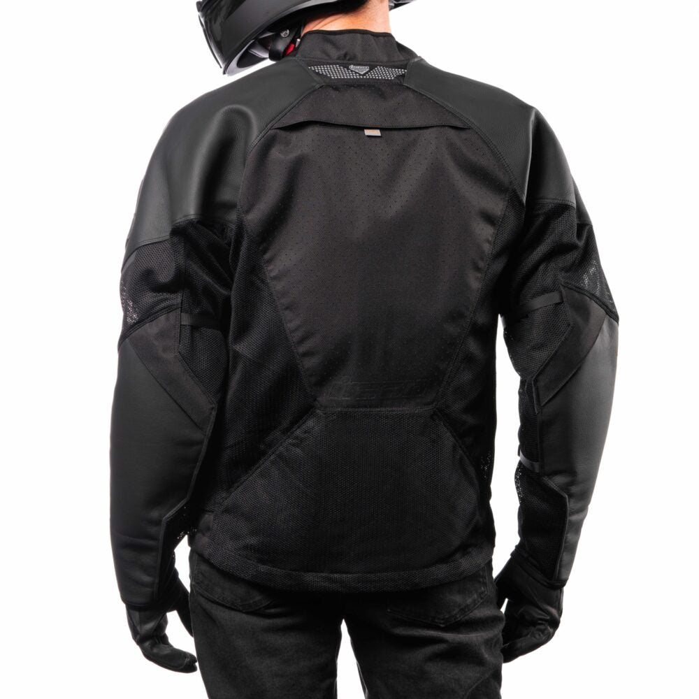 Chamarra ICON de Cuero Mesh AF - Negra
