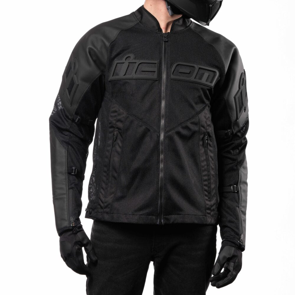 Chamarra ICON de Cuero Mesh AF - Negra