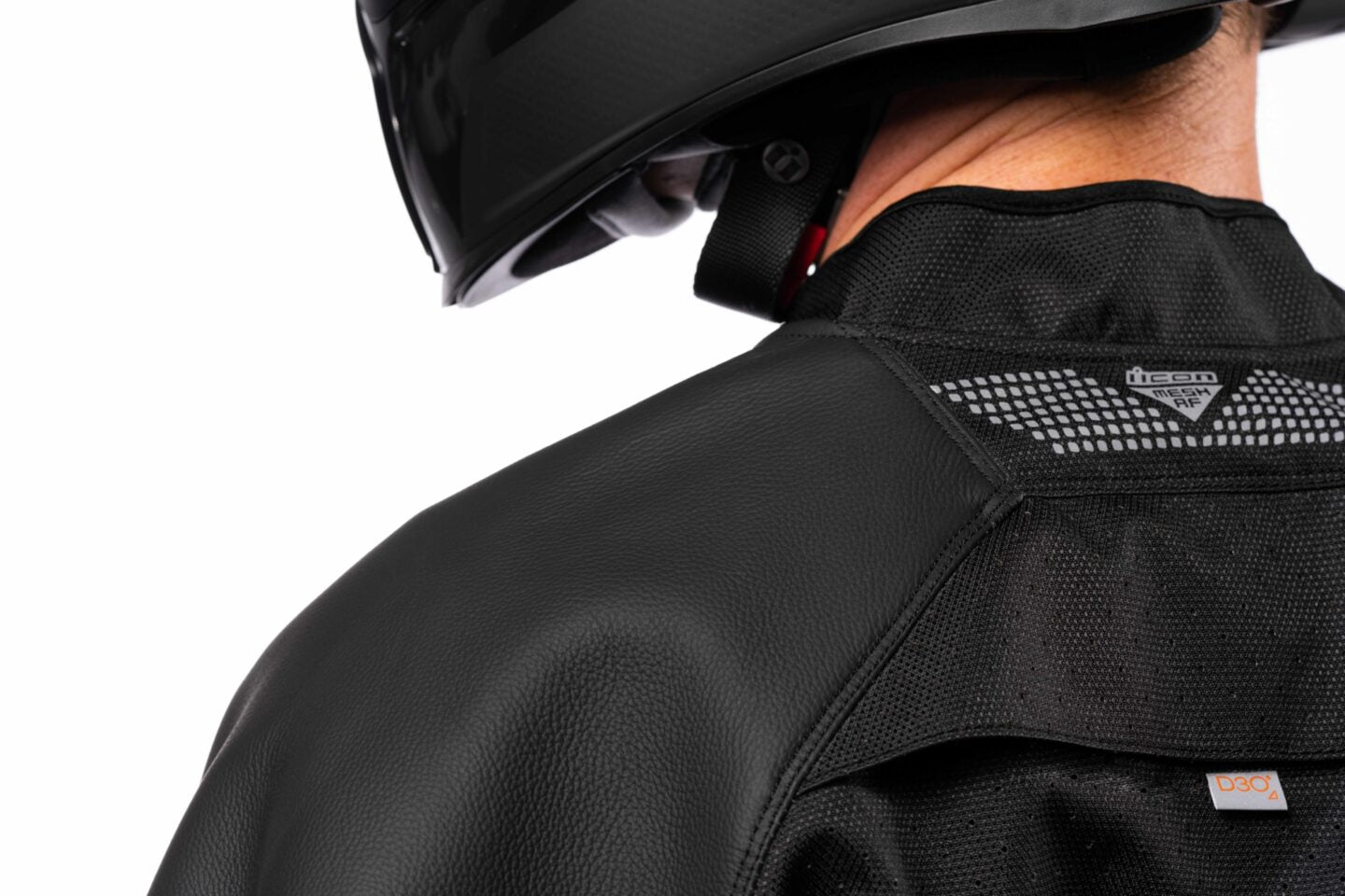 Chamarra ICON de Cuero Mesh AF - Negra