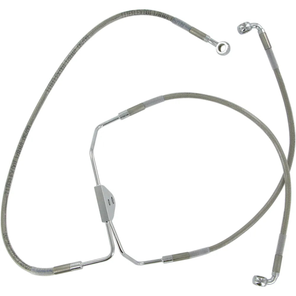 Front Brake Line FL 08-13 Clear-Coated Stainless Steel