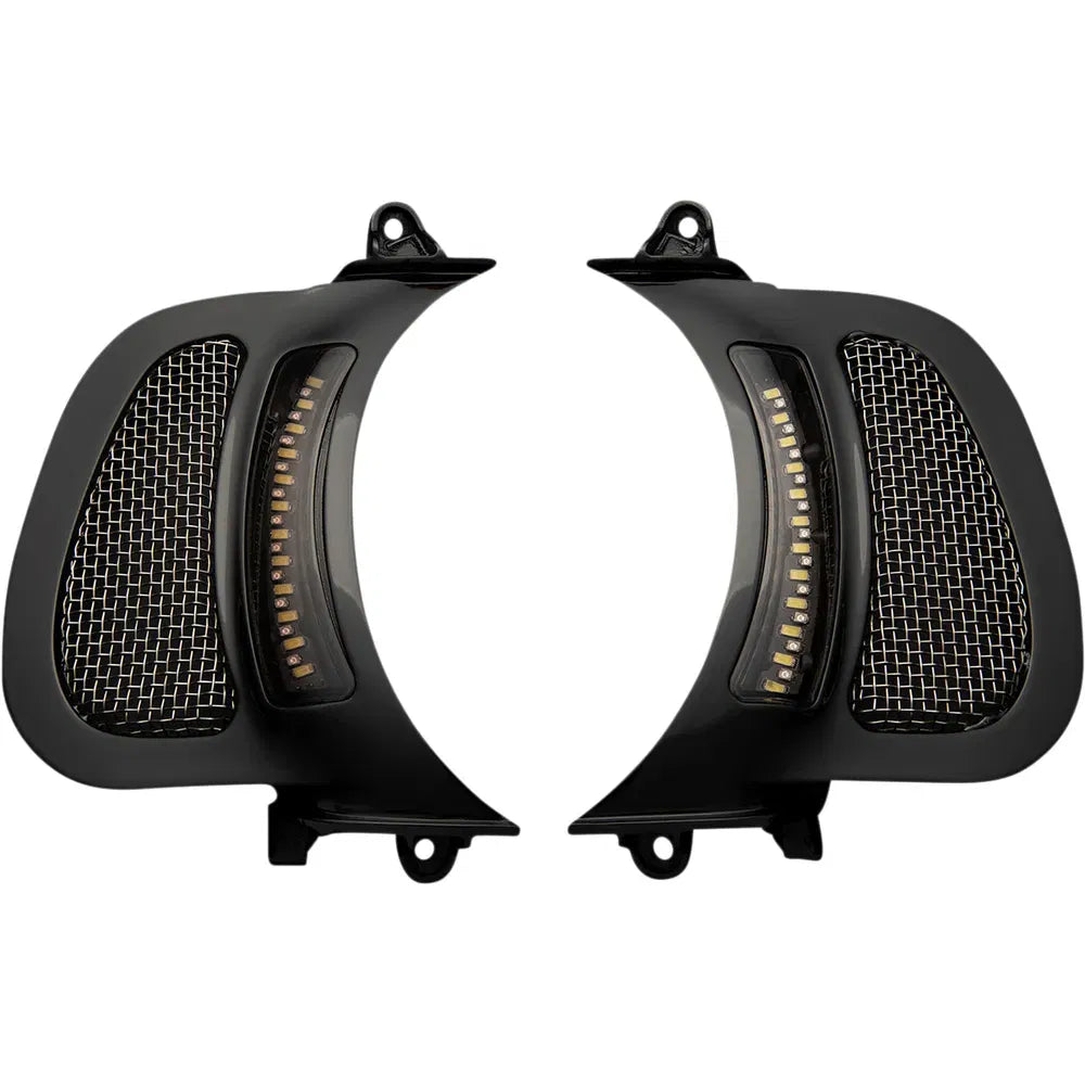 LED Vent Insert - Amber/White - Black w/ Stainless Mesh