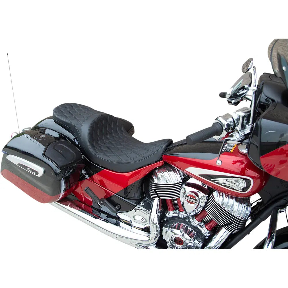 Low Touring Seat - Double Diamond - Black - Vinyl
