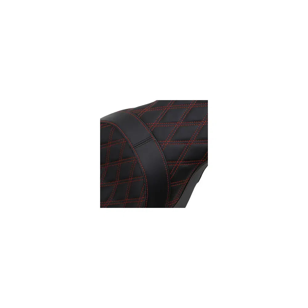 Forward Positioned Predator 2-Up Seat - Double Diamond - Red Stitched
