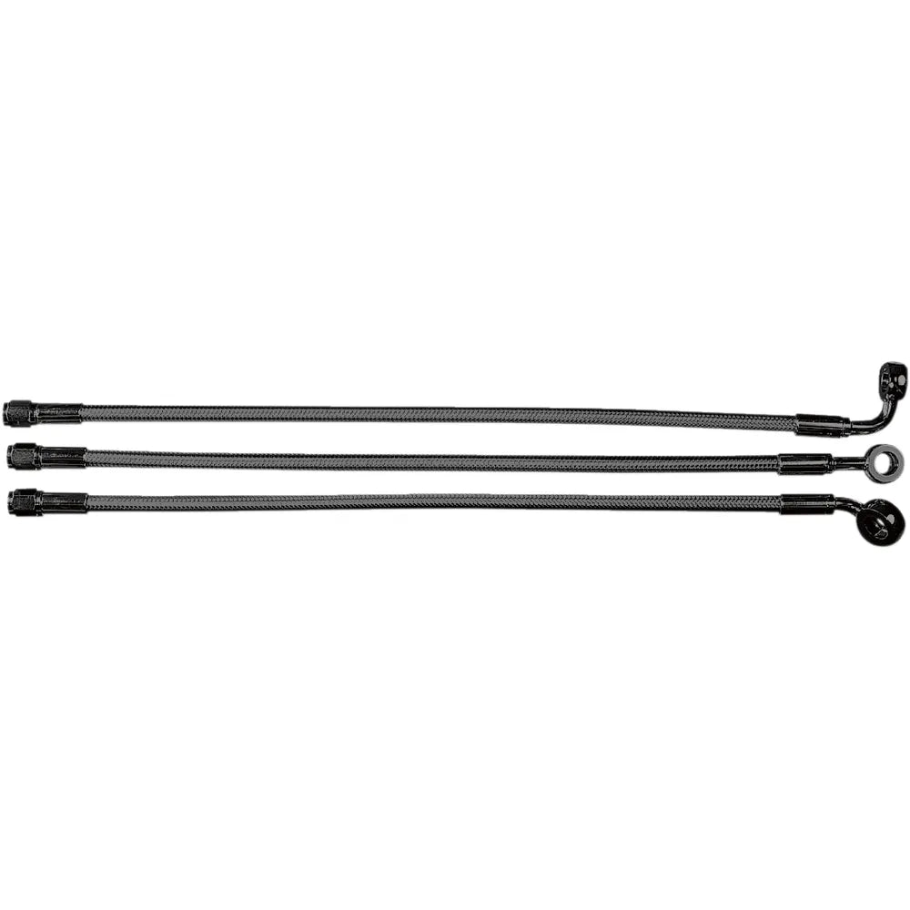 Kit de línea de freno superior delantera trenzada sin ABS de longitud alternativa Designer Series - Línea de freno - 10 mm - Recta - 27" - Black Pearl