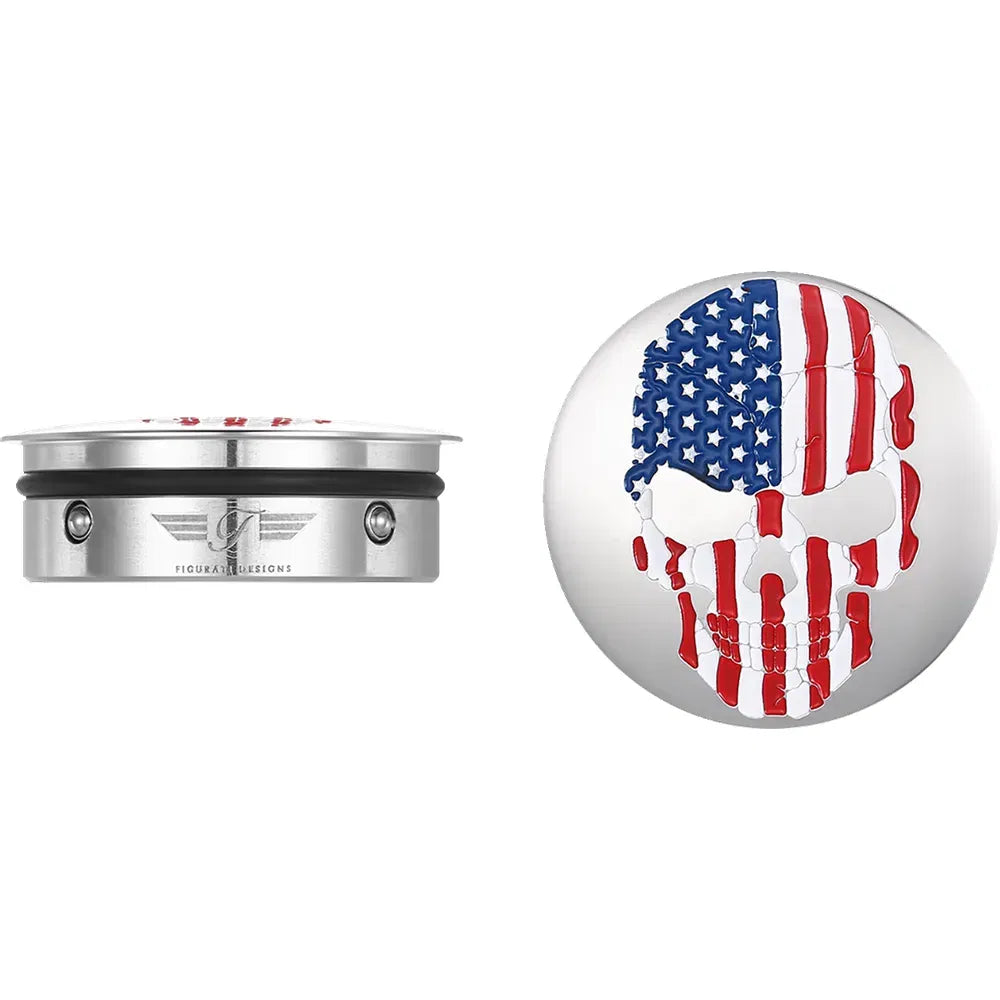 Cubiertas para brazos oscilantes - Cubiertas para brazos oscilantes - Calavera con bandera roja/blanca/azul