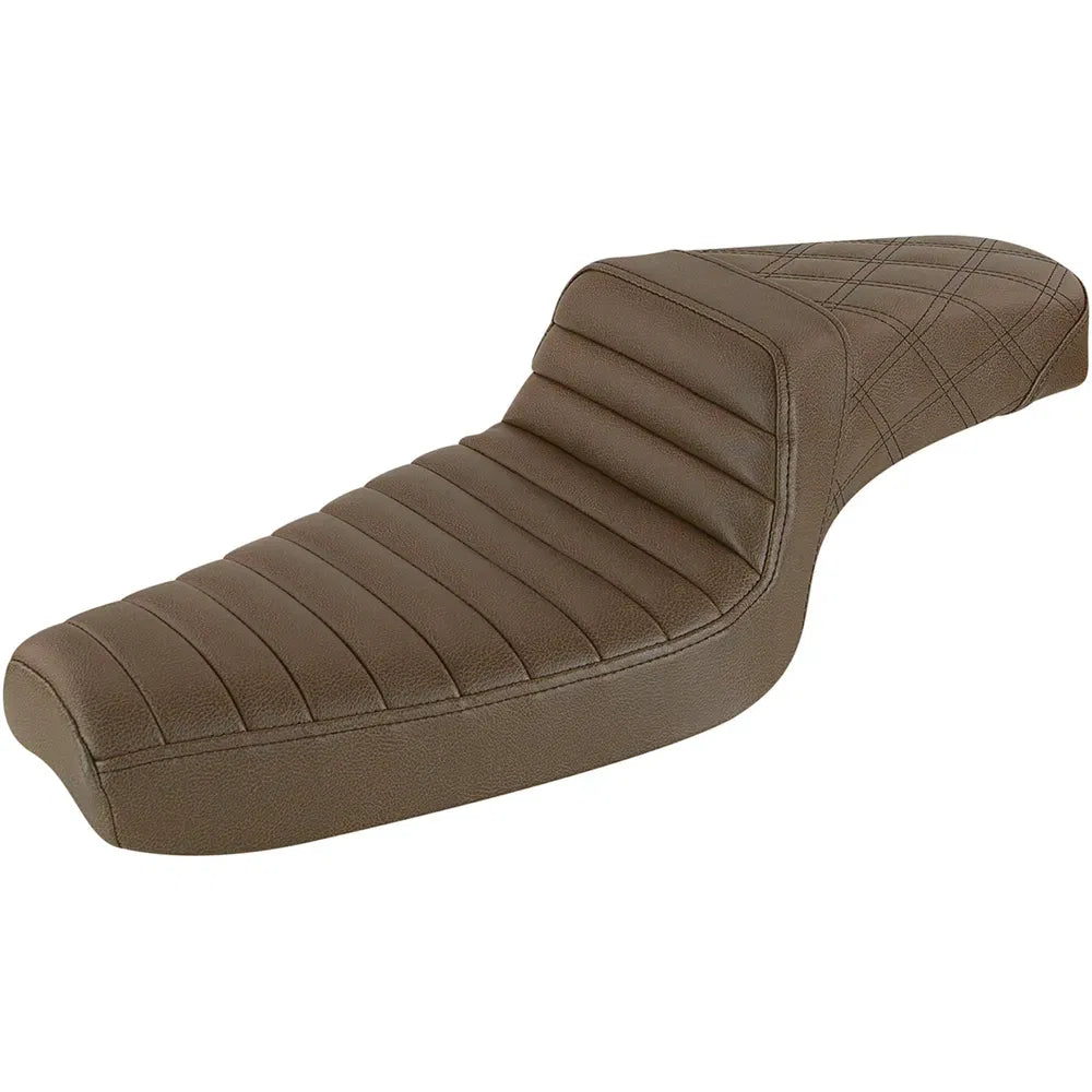 Asiento Saddlemen Step-Up Front Tuck-n-Roll/Rear Lattice Stitch Brown 0804-0756