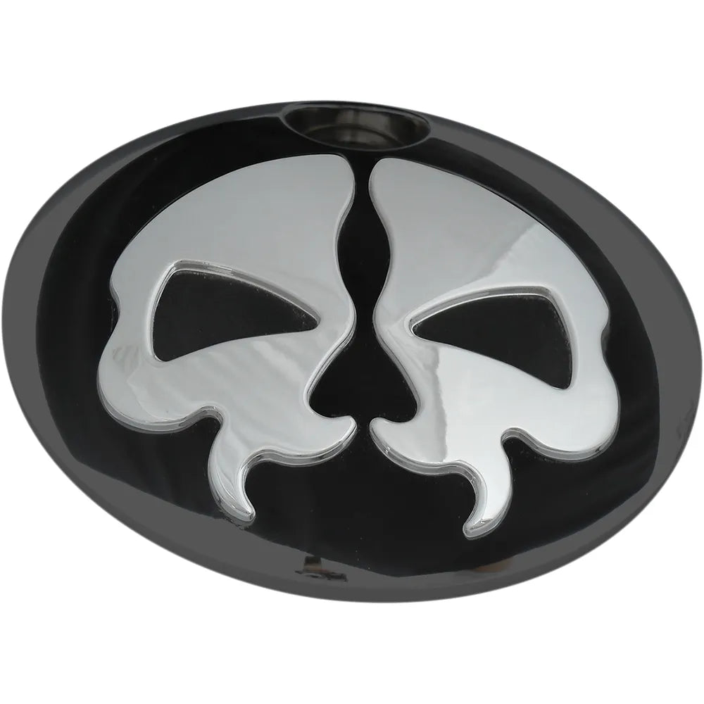Cubierta de Tapón de Gasolina Skull - Negro y Cromo