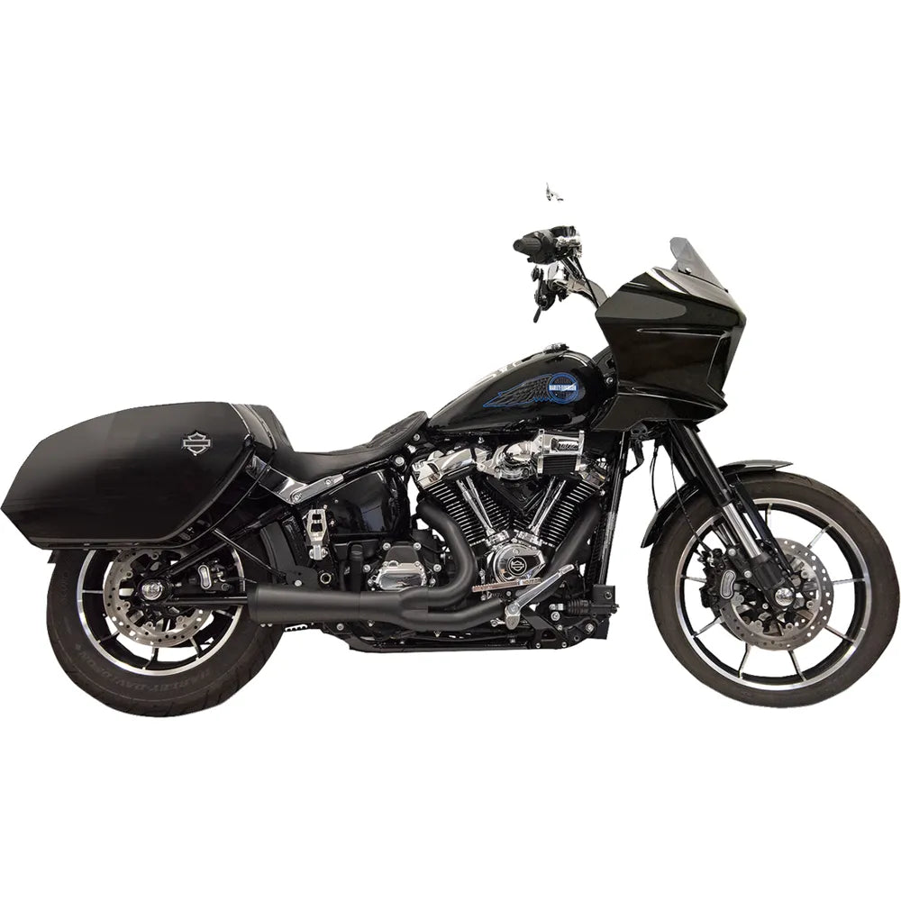 Sistema de escape Ripper 2 en 1 - Sistema de escape Ripper 2 en 1 con silenciador Megáfono - Corto - Negro - M8 Softail