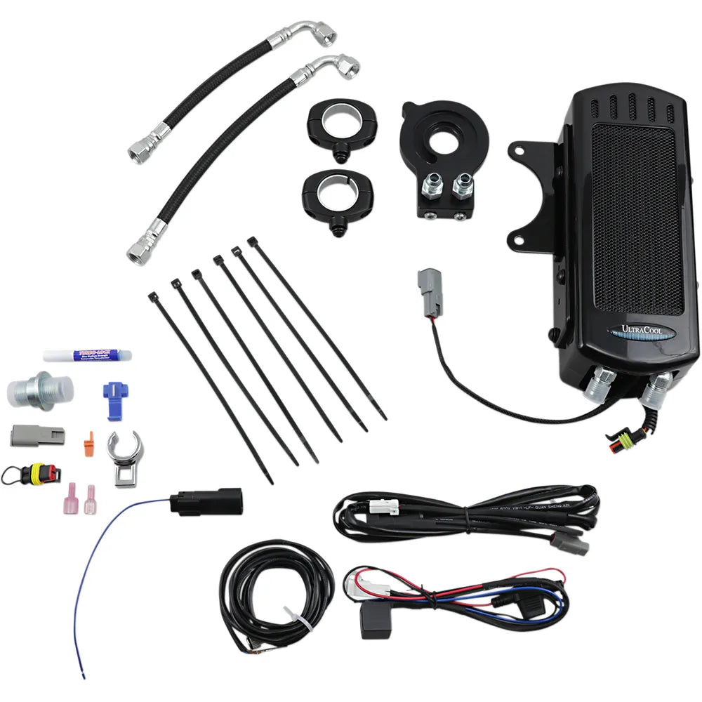 Oil Cooler Kit - Black - Frame Mount - M8 Oil Cooled
