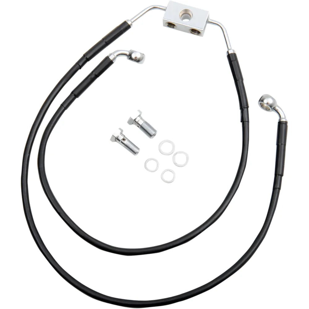 Brake Line - Front - Black - +6"- FXDWG '12-'17